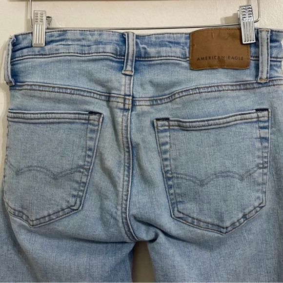 American Eagle Jeans Men 28x30 Light Wash Airflex Temp Tech Denim Stained Grunge - Picture 5 of 16